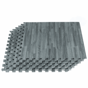 Slate Printed Wood Grain 24 In. X 24 In. X 3/8 In. Interlocking EVA Foam Gym Flooring Mat, (25 Tiles) (100 Sq. Ft.)