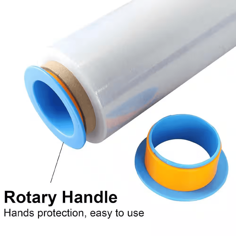 18 X 1000 Ft. Clear Stretch Wrap Roll with Plastic Handle 80 Gauge 4 Pack Self-Adhering for Shipping and Moving - Image 6