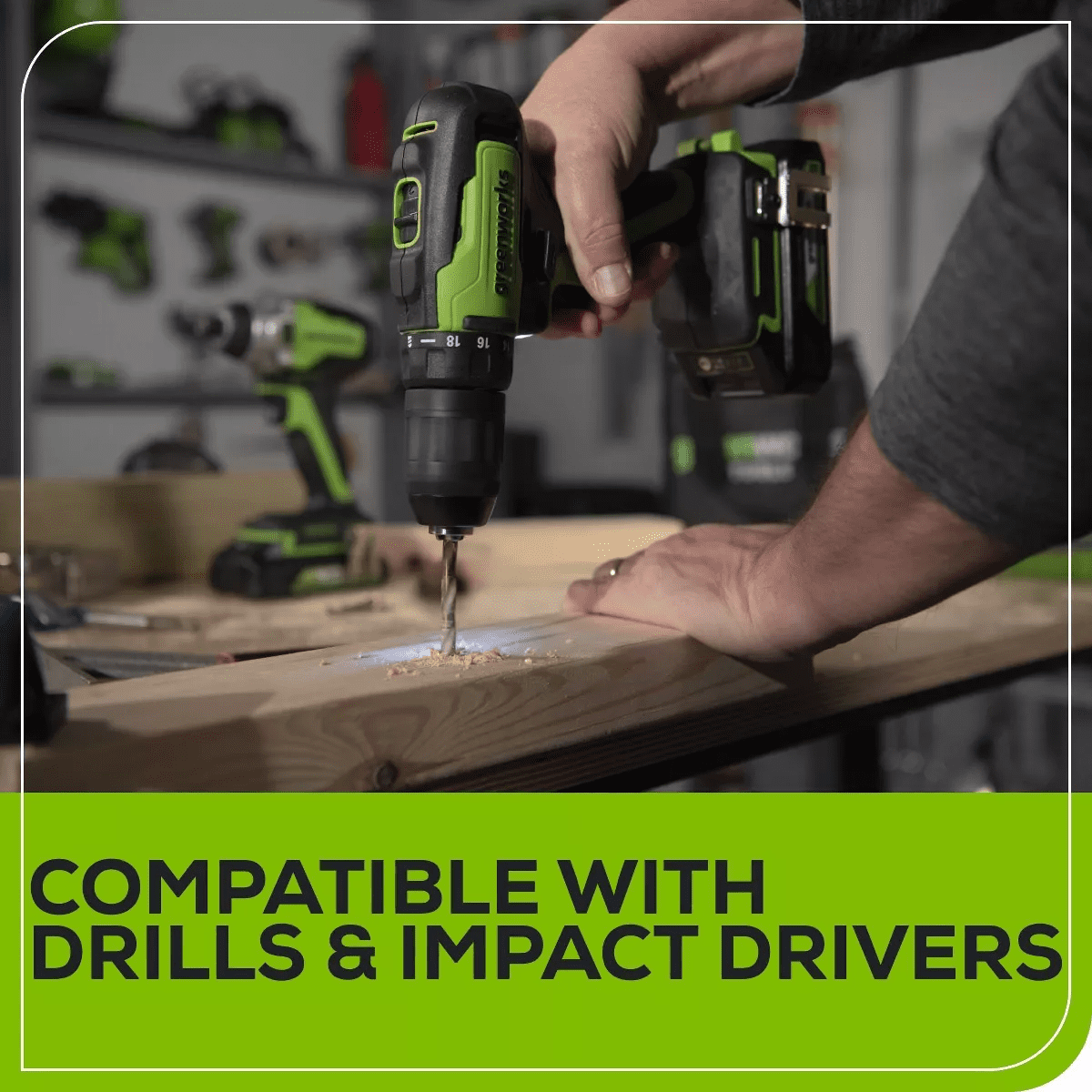Greenworks 60Pc Multi-Material Drill and Impact-Rated Driving Set: Drill Bit Set & Accessories for Power Tools - Image 5