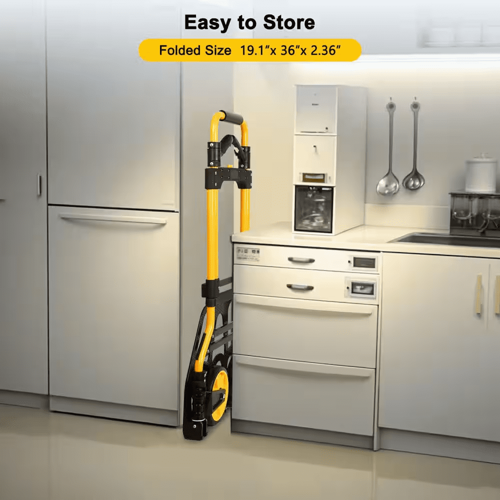 350 Lb. Capacity Folding Hand Truck Dolly, Telescoping Handle and Rubber Wheels for Moving, Shopping, Travel, Office Use - Image 6