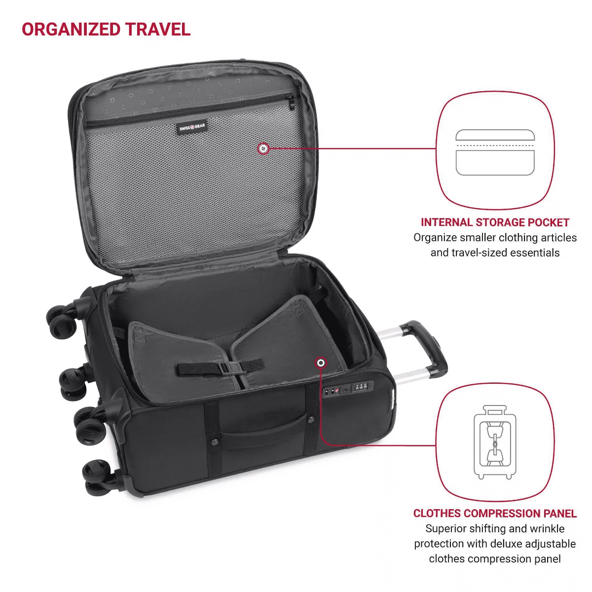 SWISSGEAR Zurich Softside Carry on Suitcase - Image 4