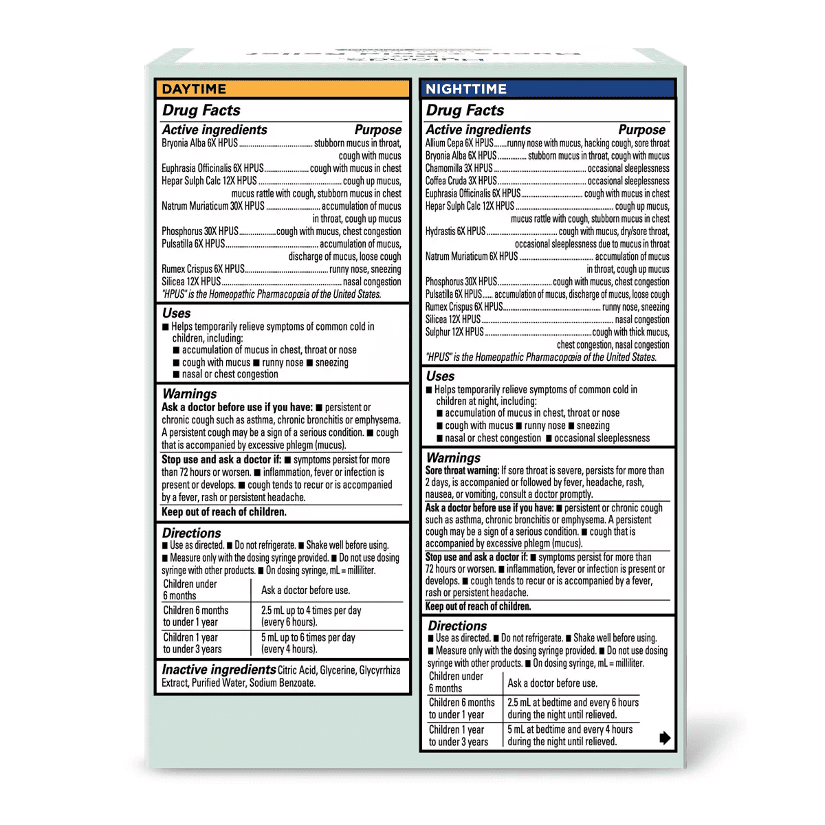 Hyland'S Naturals Baby Mucus + Cold Relief Liquid - Day/Night Combo Pack - 8 Fl Oz - Image 4