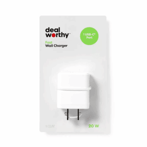 Single Port 20W USB-C Wall Charger - Dealworthyâ„¢ White