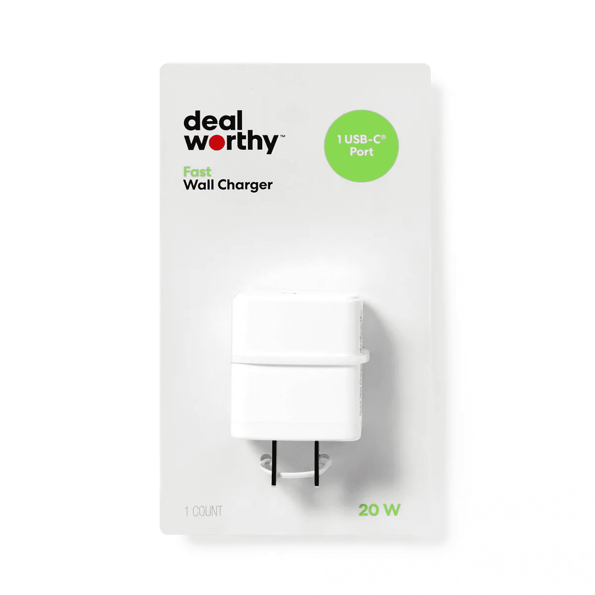 Single Port 20W USB-C Wall Charger - Dealworthy™ White