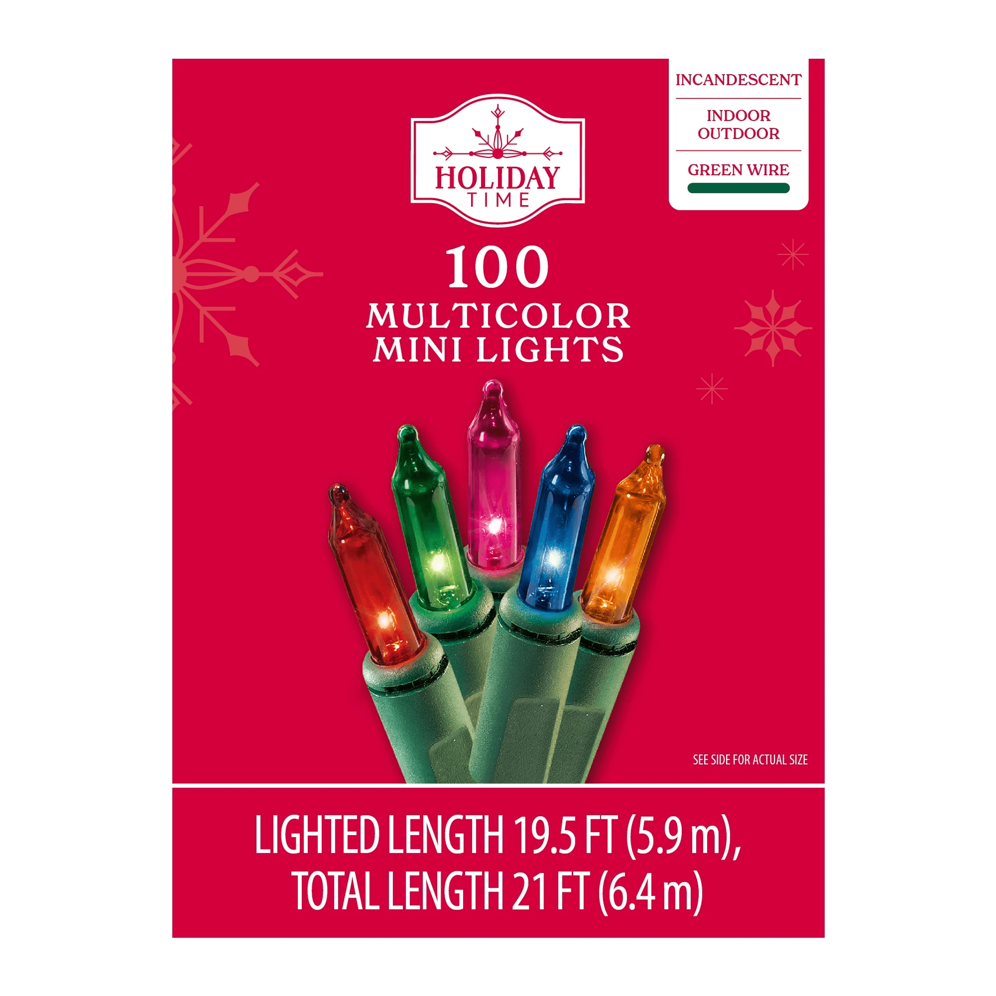 Indoor/Outdoor 100-Count Incandescent Mini Christmas String Lights, Multicolor, 19.5', by - Image 6