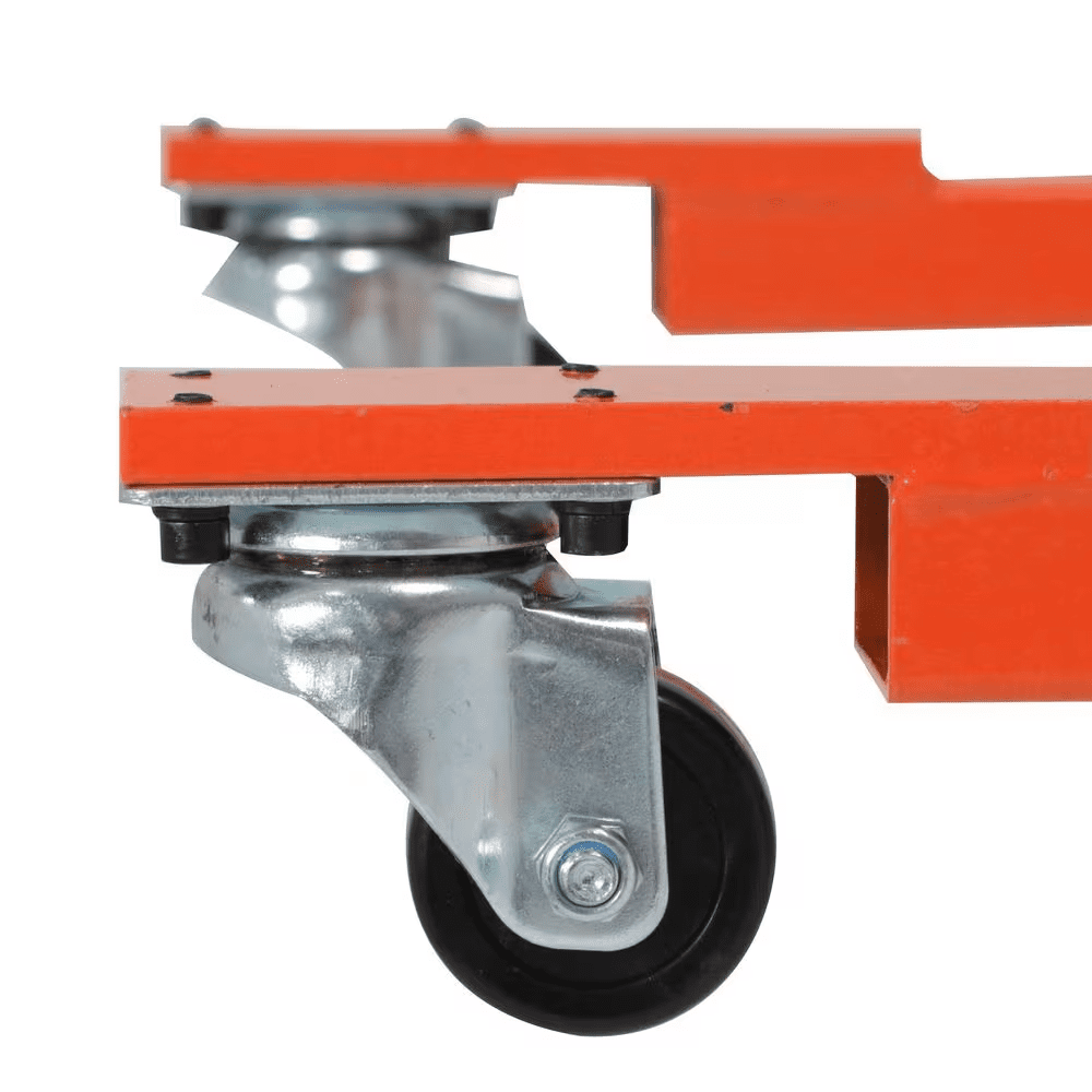 Orange 440 Lbs. Hand Stacker with 35.8 In. Max Lift Adjustable Forks and Fixed Legs Mini Manual Lift Pallet Stacker - Image 6