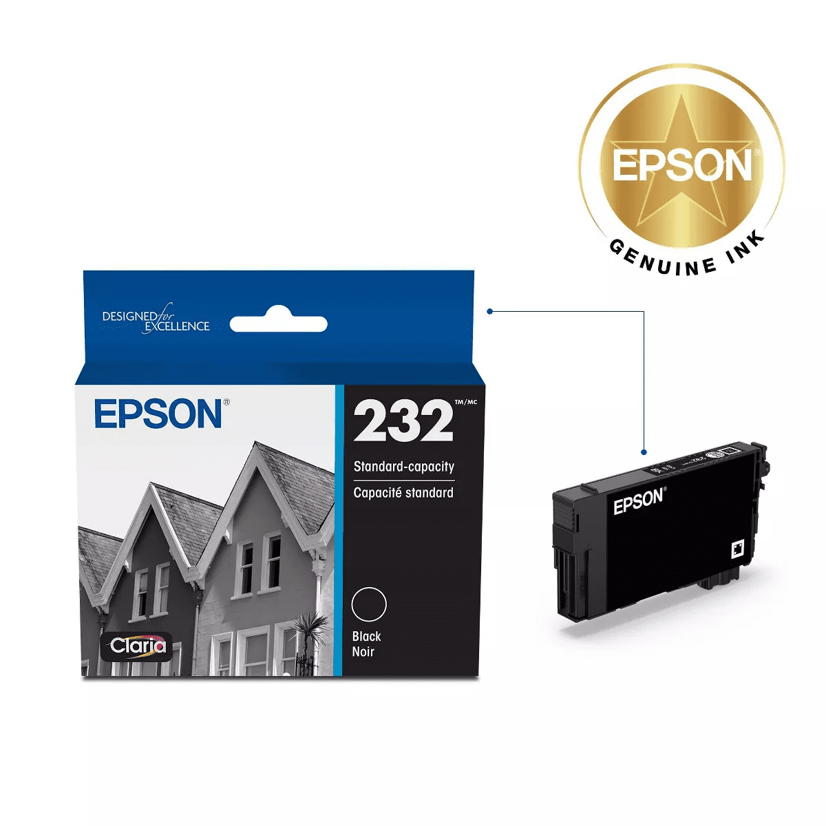 Epson 232 Single Ink Cartridge - Black (T232120-CP): Standard Yield for Epson Printers - Image 2