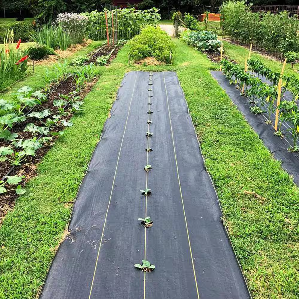 6 Ft. X 300 Ft. Weed Barrier Landscape Fabric with U-Shaped Securing Pegs, Heavy-Duty Block Gardening Mat Weed Control - Image 10