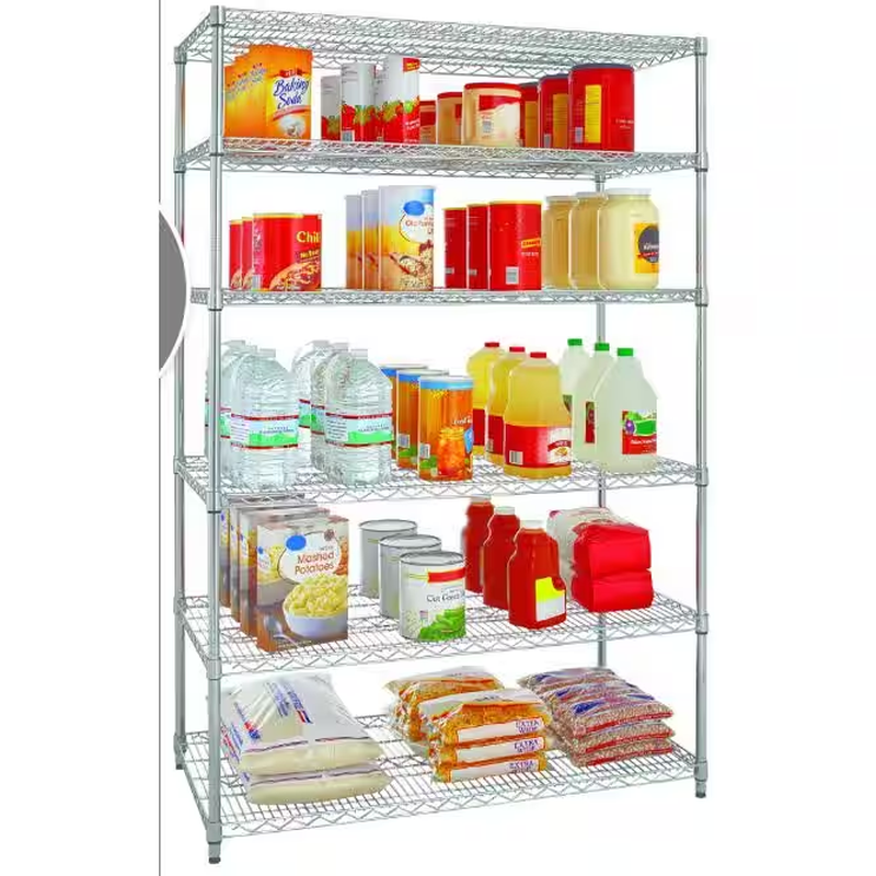 6-Tier Commercial Grade Heavy Duty Steel Wire Shelving Unit in Chrome (48 In. W X 72 In. H X 24 In. D) - Image 7