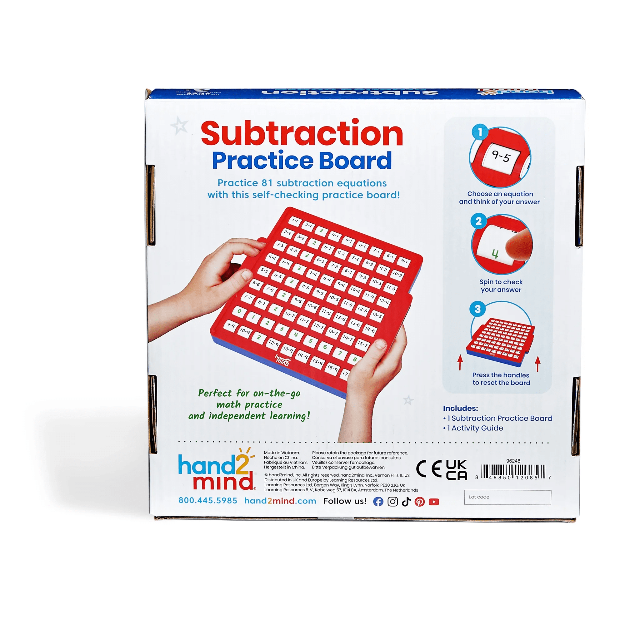 Subtraction Practice Board, Educational Math Games for Kids - Image 5