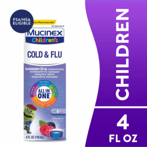 Children'S Cold and Flu Cough OTC Medicine for Kids, Very Berry Flavor Liquid, 4 Fl Oz