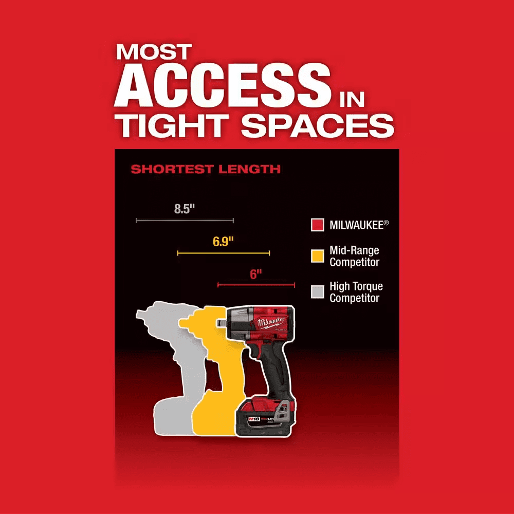 M18 FUEL Gen-2 18V Lithium-Ion Brushless Cordless Mid Torque 1/2 In. Impact Wrench W/Friction Ring (Tool-Only) - Image 6