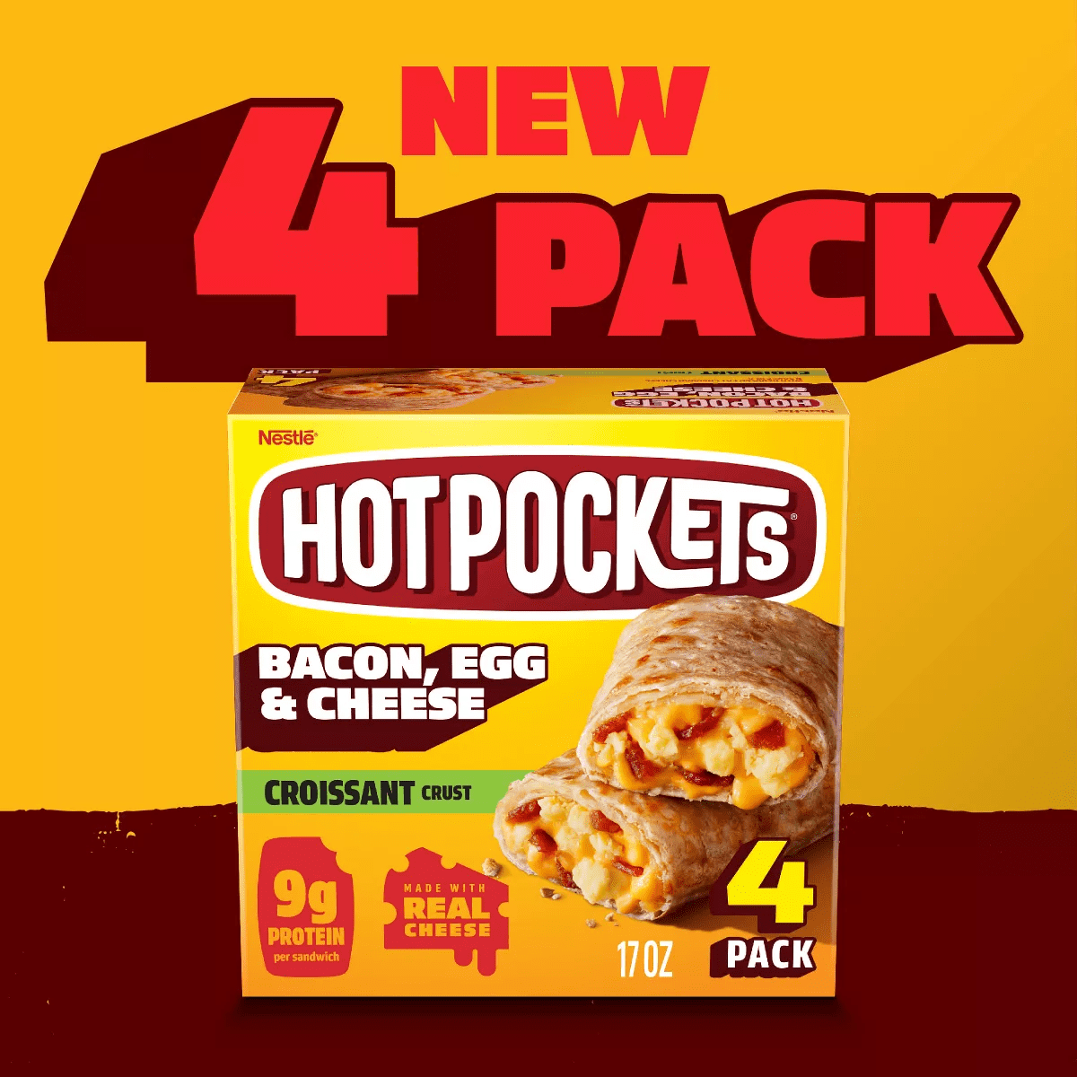 Hot Pockets Croissant Crust Bacon, Egg & Cheese Frozen Breakfast Sandwiches - 17Oz/4Ct - Image 4