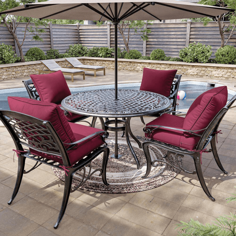 24 In. X 24 In. Deep Seat Outdoor Lounge Cushion with Backrest, Premium Waterproof Patio Furniture Cushions Fuchsia Red - Image 6