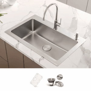 Modena Drop-In 33-In X 22-In Stainless Steel Single Bowl 16 -Gauge Kitchen Sink