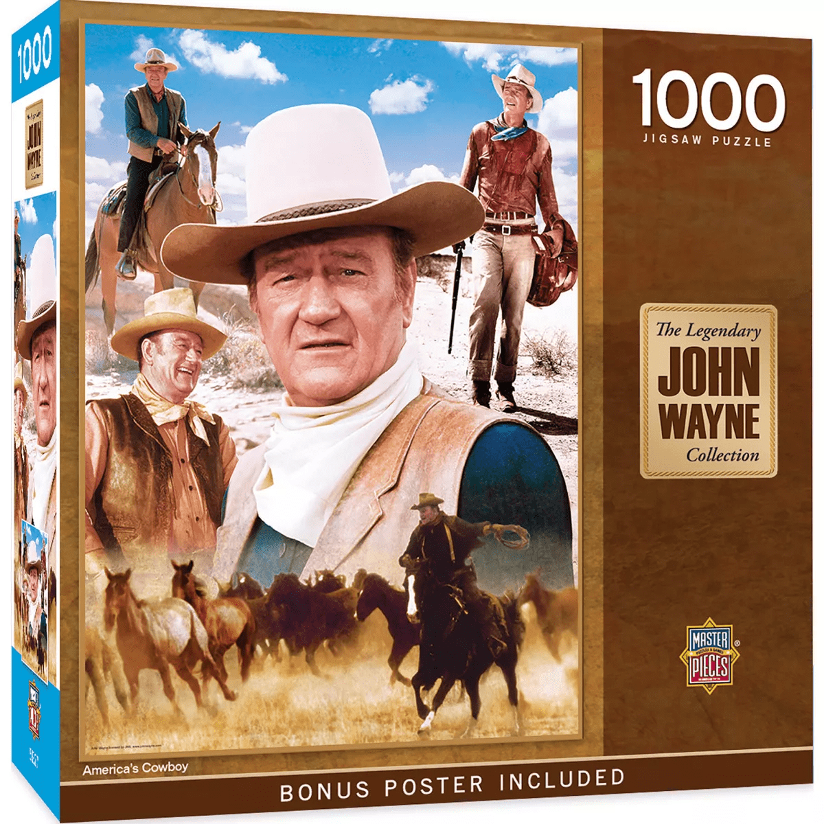 Masterpieces 1000 Piece Puzzle - America'S Cowboy Theme - John Wayne Adult Jigsaw Collage - Image 2