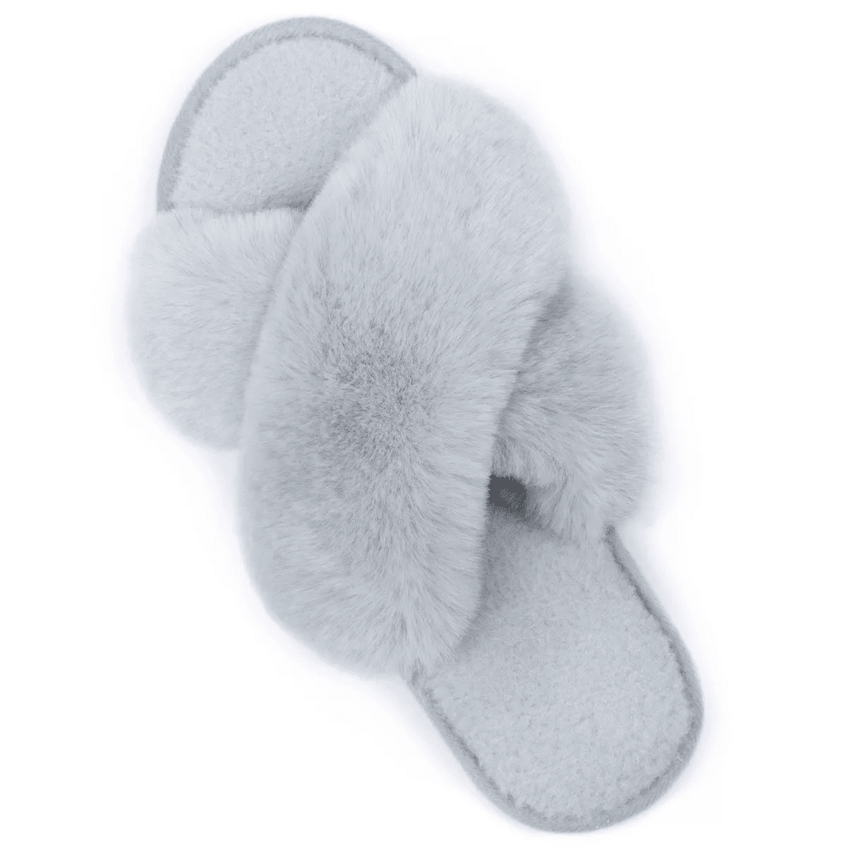 Rockdove Women'S Adeline Cross-Band Faux Fur Slide Slipper - Image 2