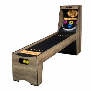 7.3 Ft. Roll and Score 2-Player Arcade Game with Electronic Scoring and Ball Return System, Brown, by