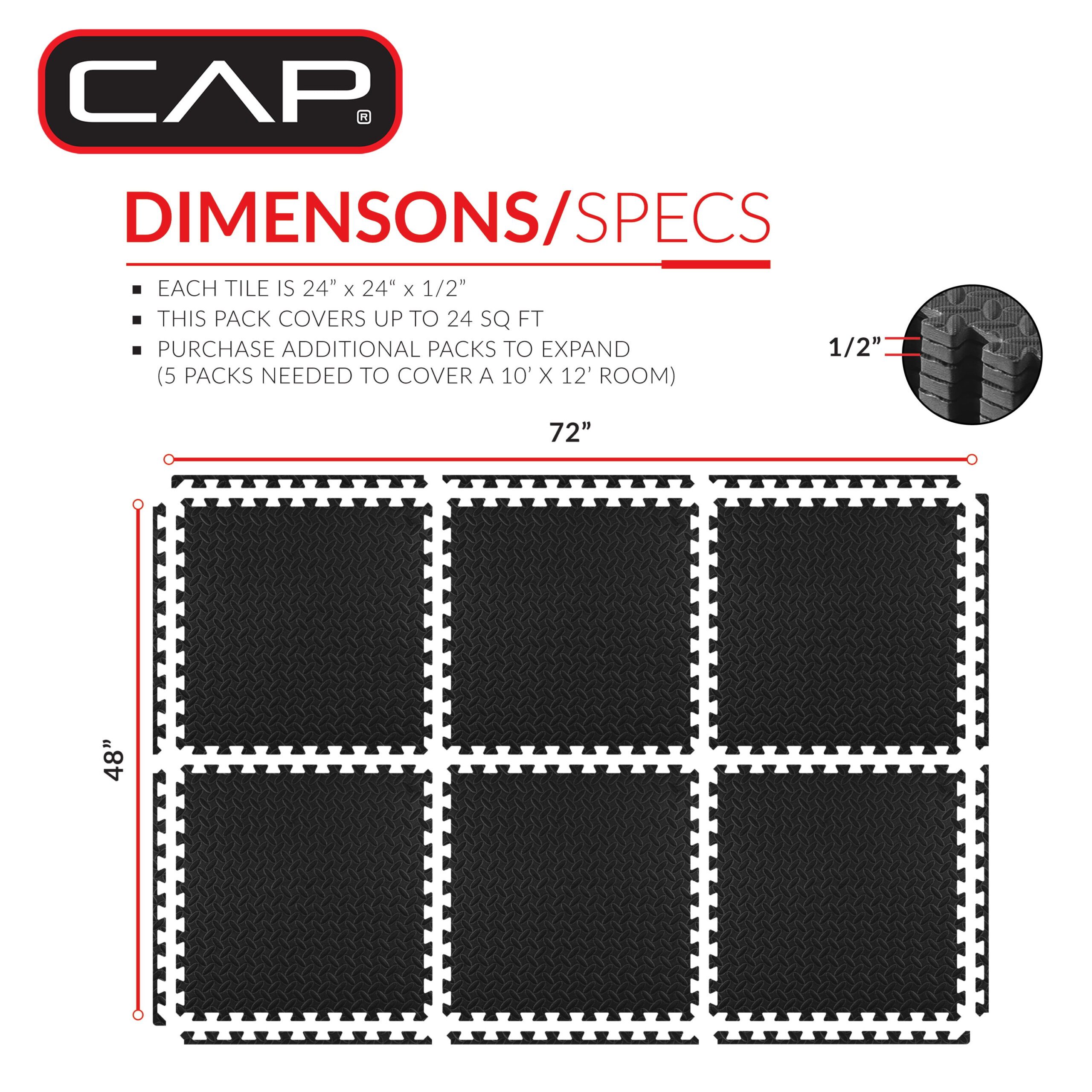 22.3" X 22.3" Gray Foam Interlocking Floor Mats, 6 Piece - Image 5