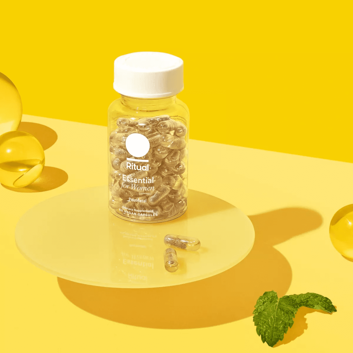 Ritual Postnatal Multivitamin with Vegan Omega-3 DHA, Choline, and Vitamins A, C, D3 and Zinc Vegan Capsules - Mint Essenced - 60Ct - Image 8