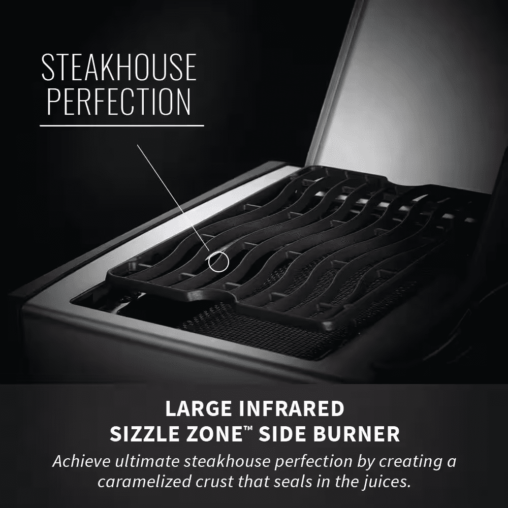 Rogue 4-Burner Propane Gas Grill in Stainless Steel with Infrared Rear and Side Burners - Image 8