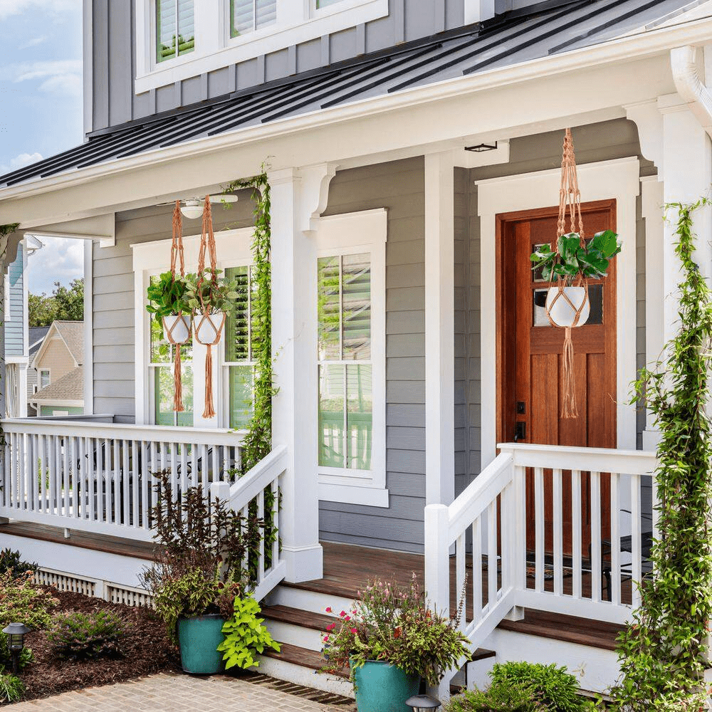 Macrame Plant Hanger, 12 in X 41 in Brown Cotton round Indoor/Outdoor Hanging Planter 4-Pack, for Home, Patio, Garden - Image 5