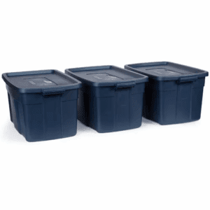 31 Gal. Storage Tote Box in Dark Indigo Metallic (3-Pack)