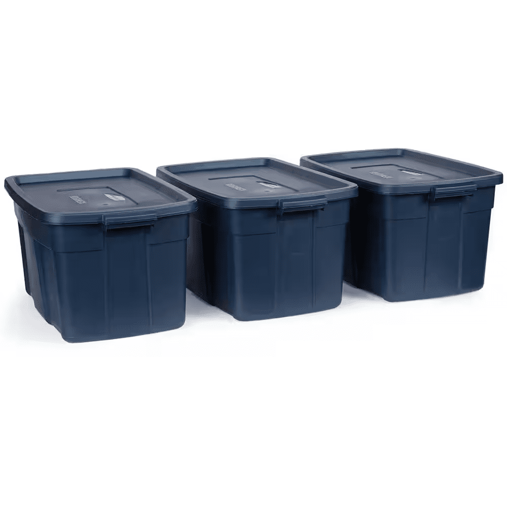 31 Gal. Storage Tote Box in Dark Indigo Metallic (3-Pack)