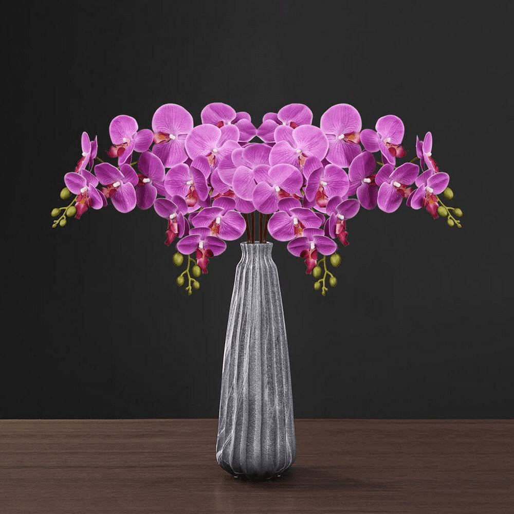 36 In. Purple Indoor Artificial Orchid Flower, 4 Pieces - Image 6