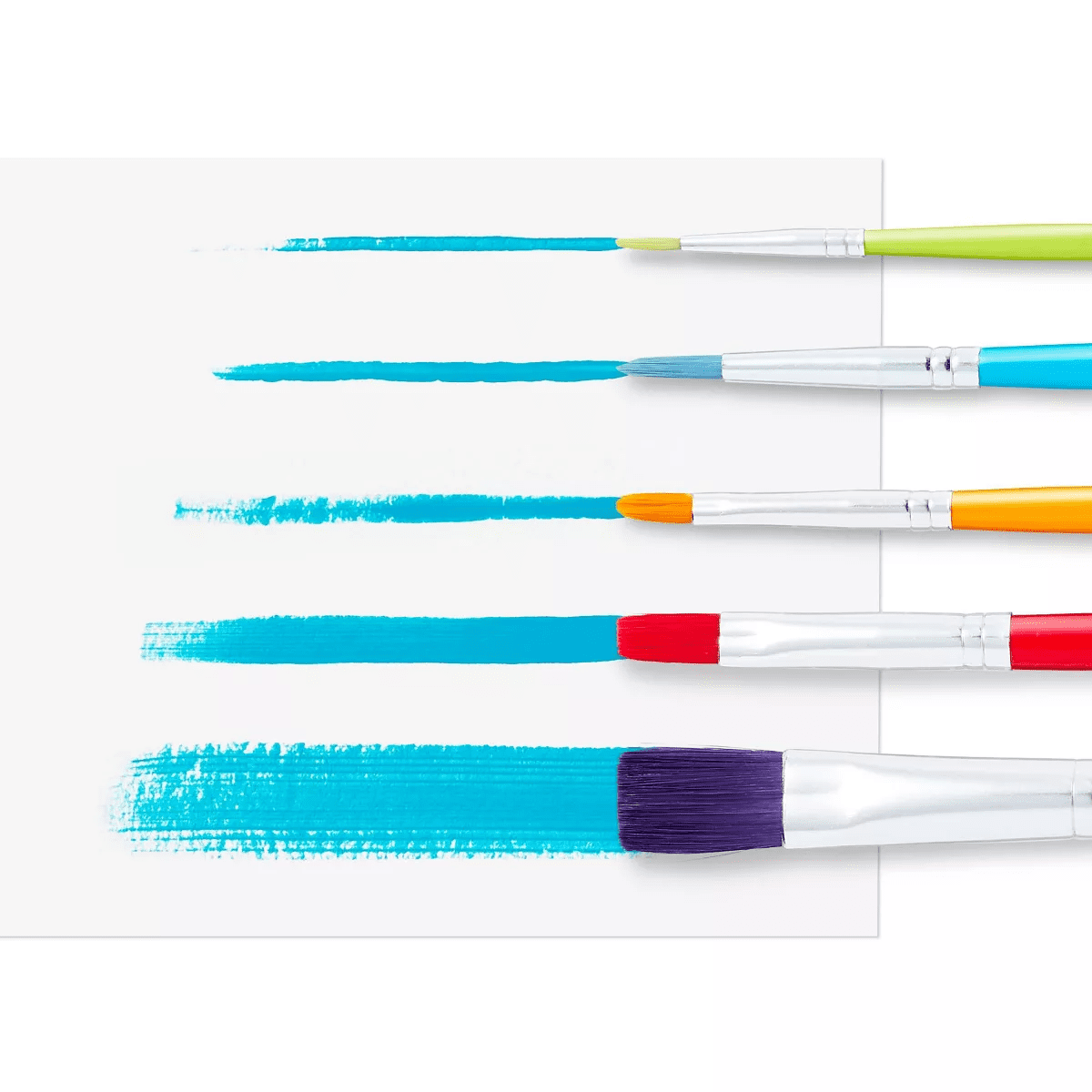 10Pc Paintbrush Set - Mondo Llama™: Nylon & Wood, Watercolor, Oil, Tempera, Acrylic, Artist Brushes, Off-White - Image 3