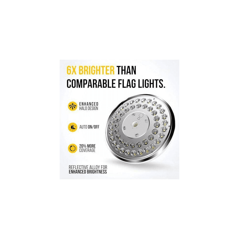 9.5 In. Solar Powered Flag Pole Light, 1300 Lumen, Weatherproof, for Most Flagpoles - Image 6