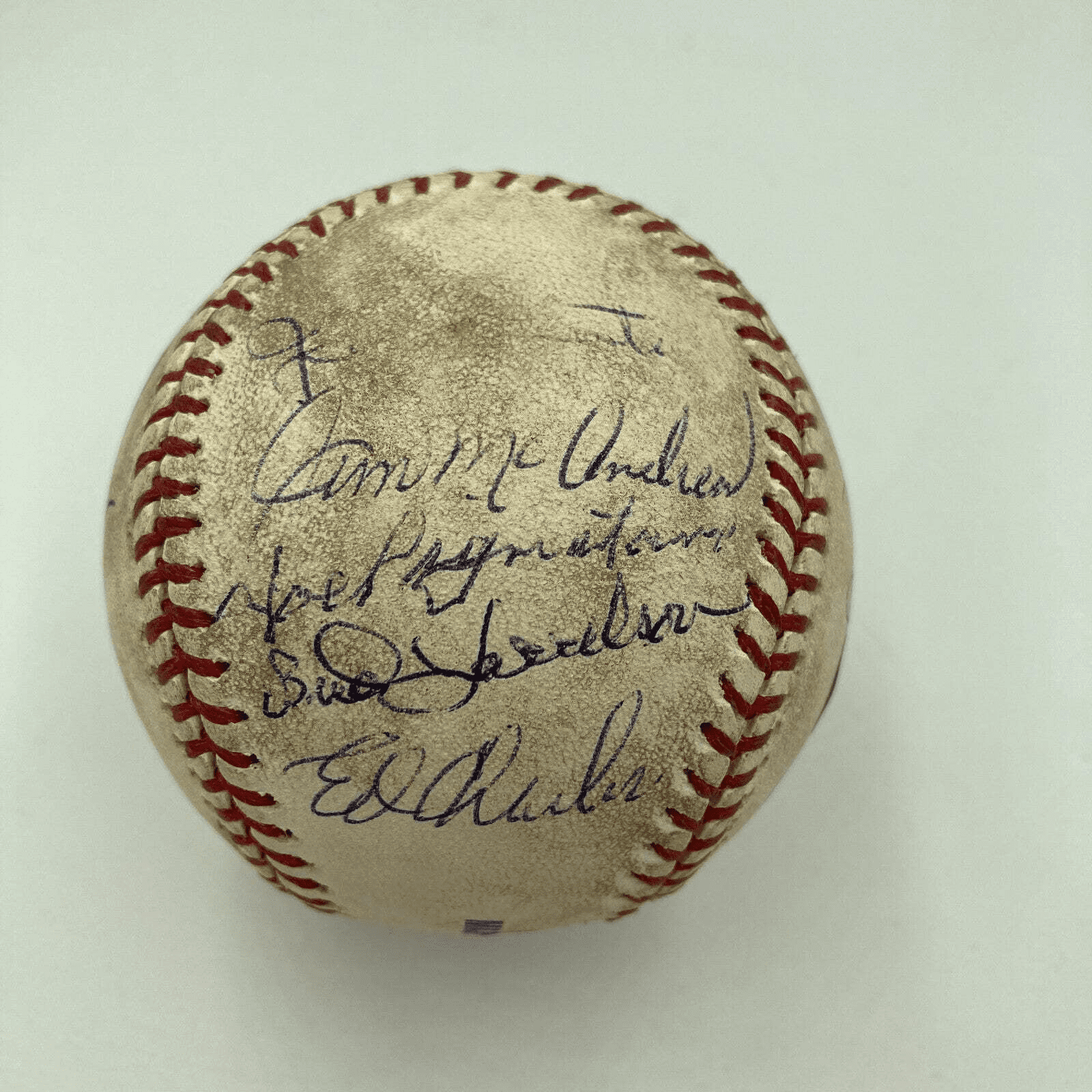 1969 Mets World Series Champs Team Signed Game Used Shea Stadium Baseball JSA - Image 4