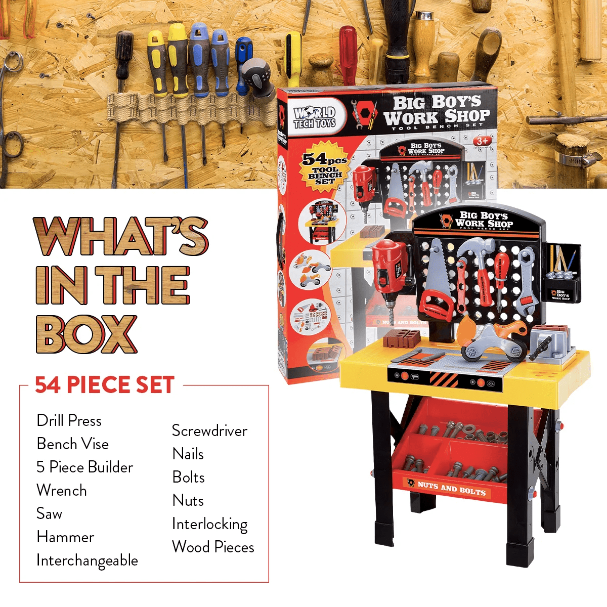 Big Boy'S Work Shop 54 Piece Tool Bench Set - Image 5