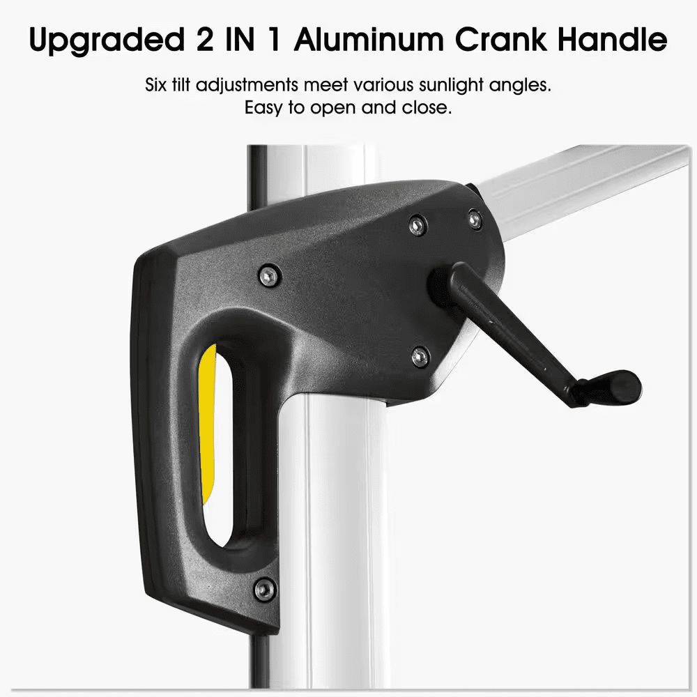 11 Ft. Octagon High-Quality Aluminum Cantilever Outdoor Patio Umbrella with Base, Navy Blue - Image 7