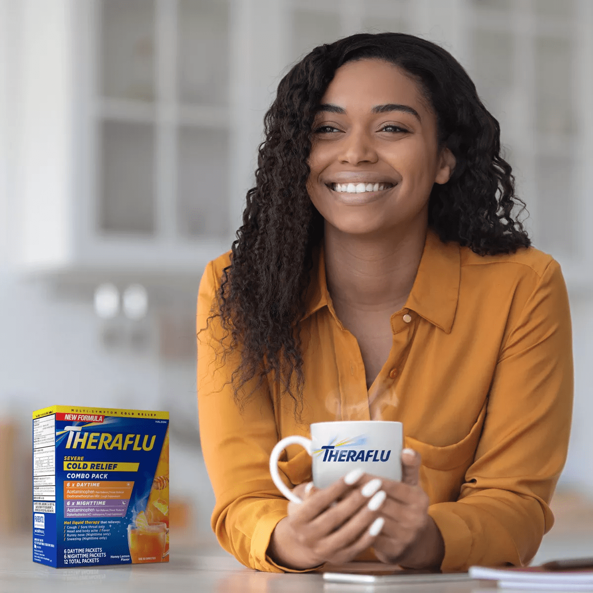 Theraflu Multi-Symptom Severe Cold Relief Day & Night Powder - Honey Lemon​ - 12Ct - Image 6