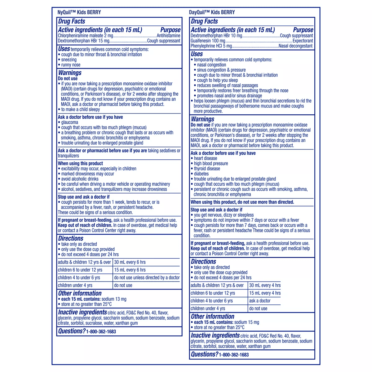 Vicks Kids Dayquil & Nyquil Berry Cold & Cough Medicine Liquid - 16 Fl Oz - Image 2