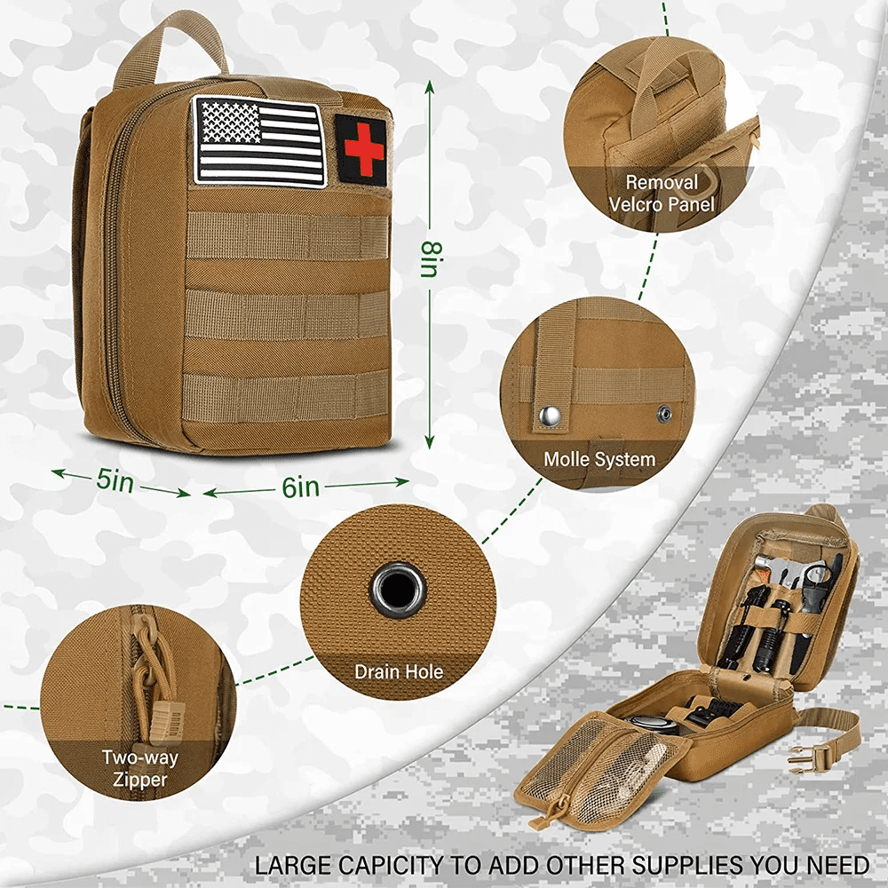 Survival Kit and First Aid Kit, 142Pcs Professional Survival Gear and Equipment for Boating Hunting Camping Hiking Outdoor Adventure - Image 5