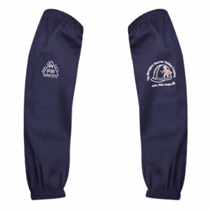 18 In. Blue Fire Repellent Cotton Welding Sleeves, FR Sleeves 1-Pair with Closed Elastic for Snug Fit