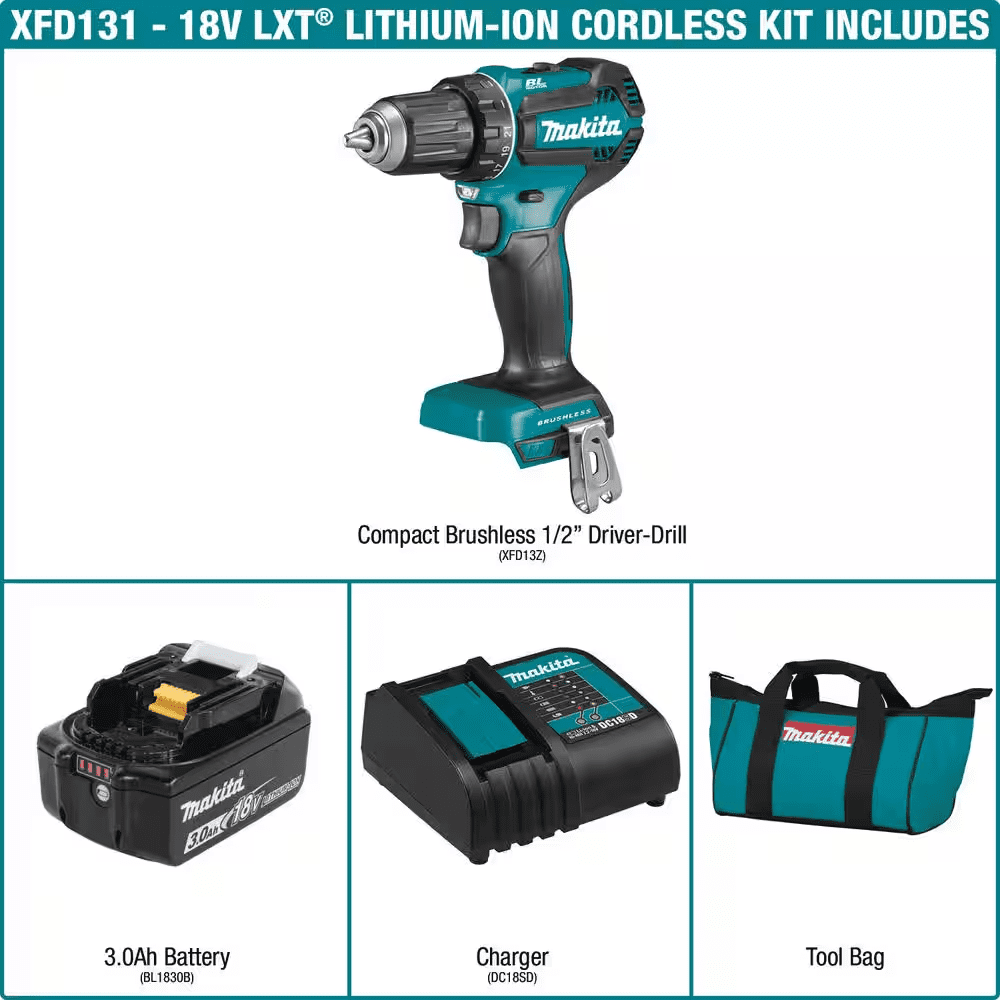 18V LXT Lithium-Ion Brushless Cordless 1/2 In. Driver-Drill Kit, 3.0Ah - Image 2