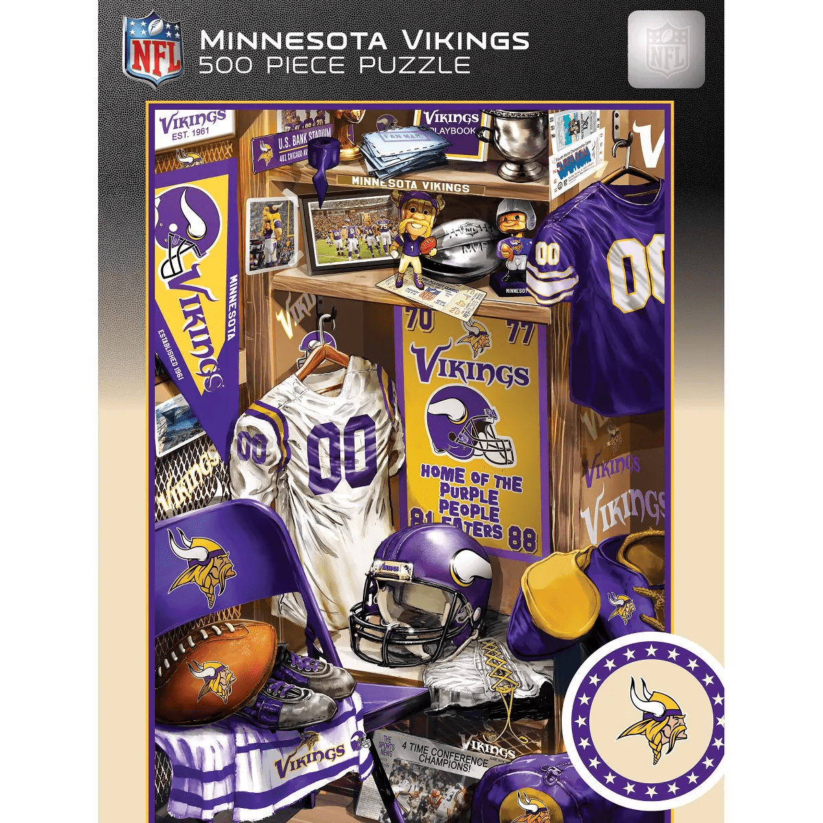 Masterpieces 500 Piece Puzzle - Minnesota Vikings Locker Room - 15"X21"