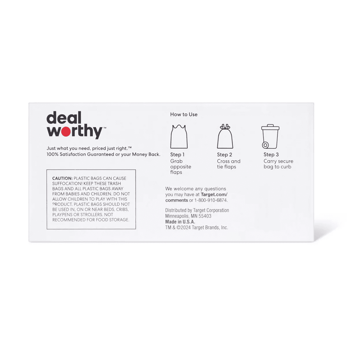 Small Flap Tie Trash Bags - 4Gal - 30Ct - Dealworthy™ - Image 3