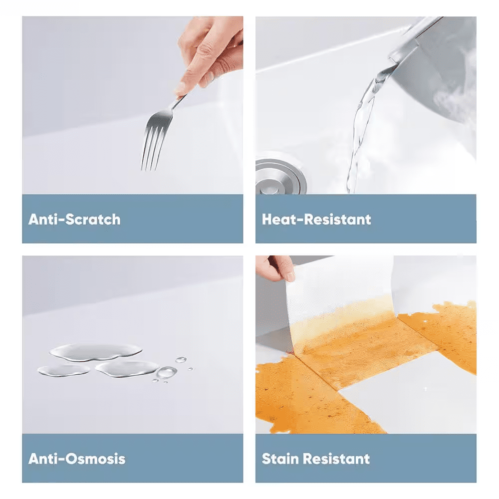 White Fireclay 33 In. Single Bowl Kitchen Sink Farmhouse Apron Front with Bottom Grid and Strainer - Image 9