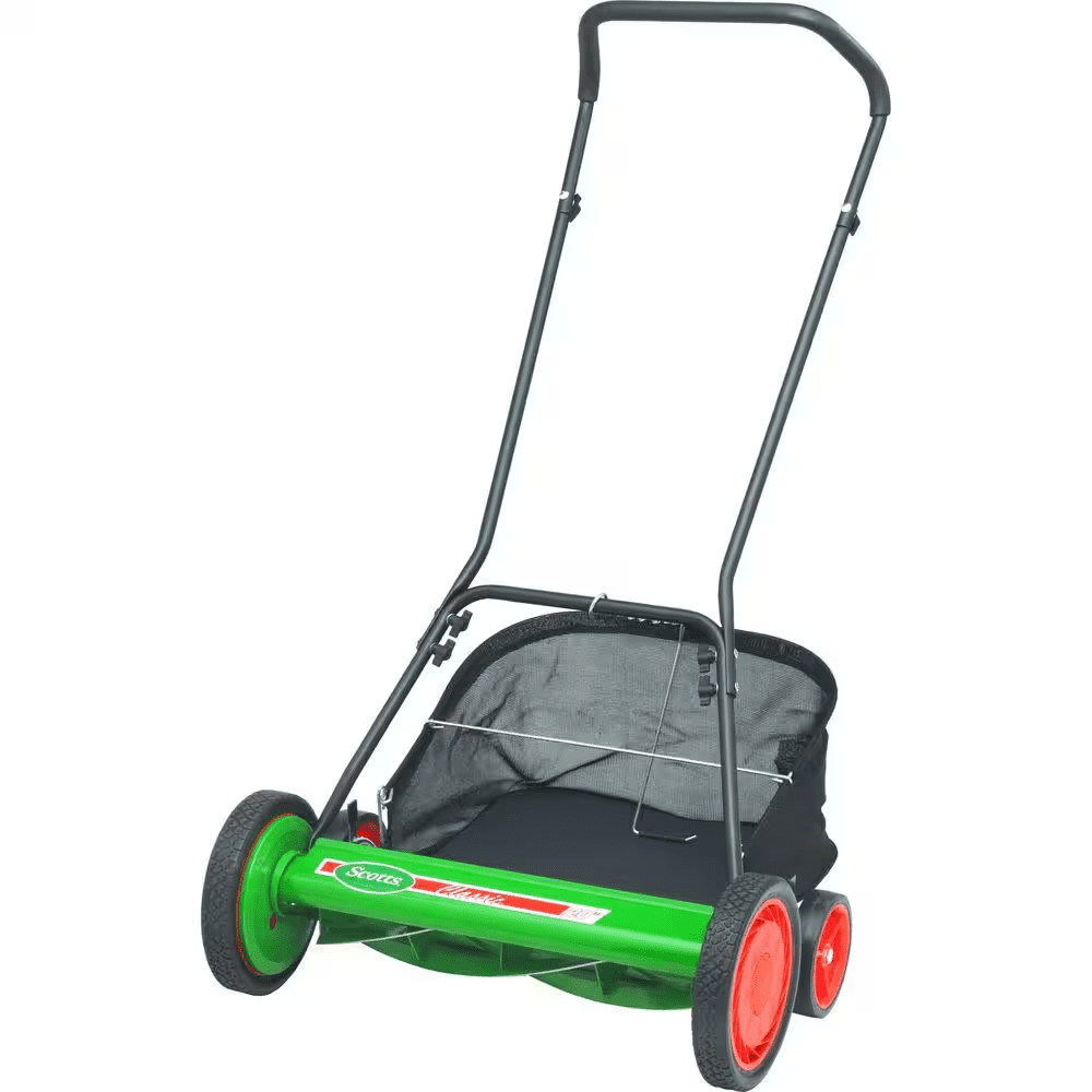 20 In. Manual Walk behind Reel Lawn Mower, Includes Grass Catcher