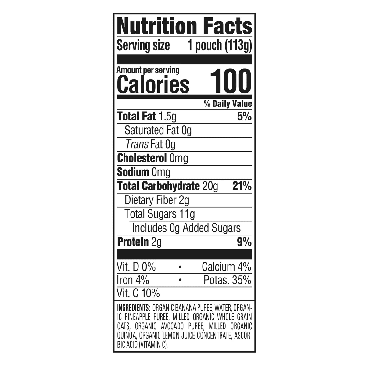 Happy Baby Organics Clearly Crafted Stage 2 Meals Bananas, Pineapple, Avocado & Granola - 4Oz - Image 5