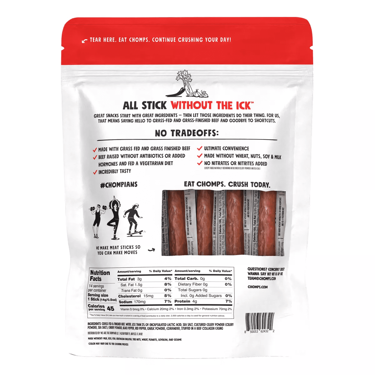Chomps Chomplings Original Beef Mini Sticks - 7Oz/14Ct - Image 2