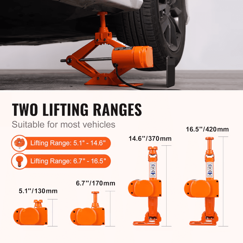 Orange 3-Ton Steel Hydraulic Scissor Jack - Image 4