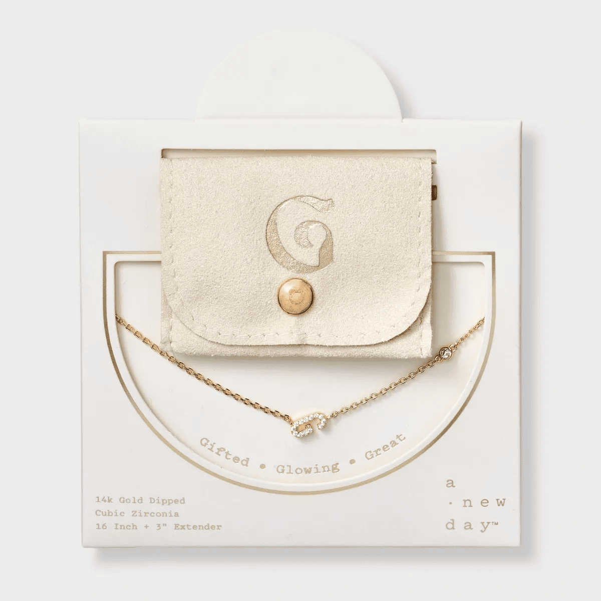 14K Gold Dipped Cubic Zirconia Initial Necklace - a New Day - Image 9