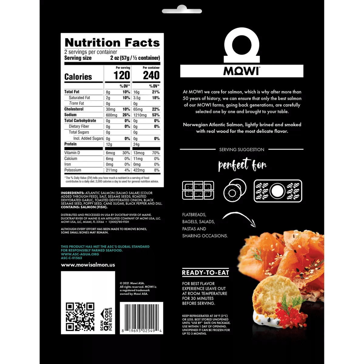 MOWI Everything Seasoning Cold Smoked Atlantic Salmon - 4Oz - Image 3