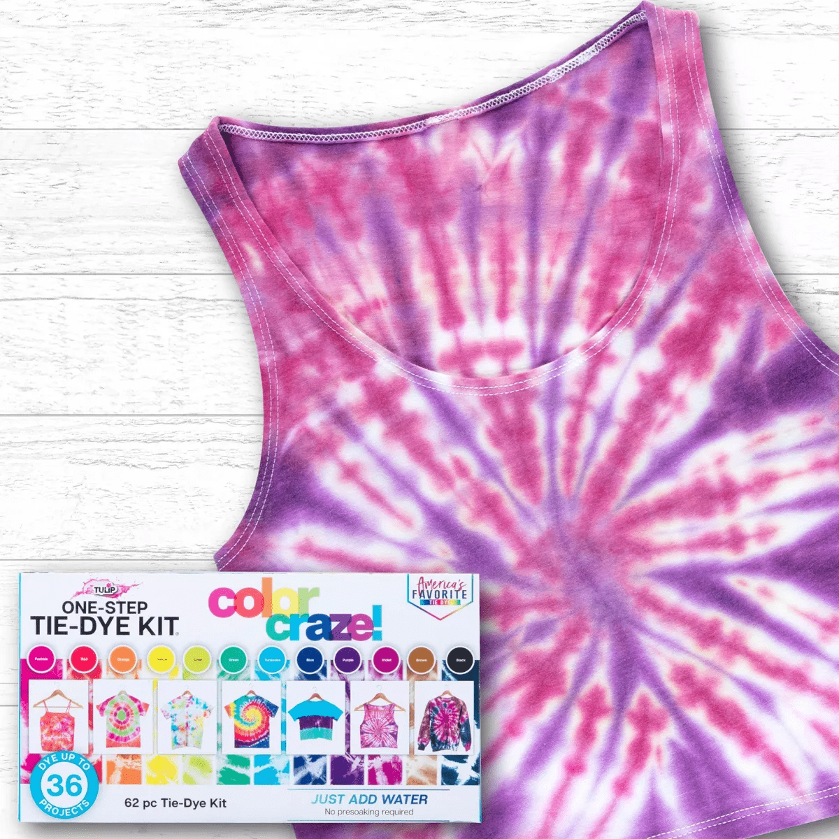 One Step Color Craze 12 Color Tie Dye Kit - Tulip Color: DIY Art Kit for Adults, Summer & Birthday Craft Activity - Image 3