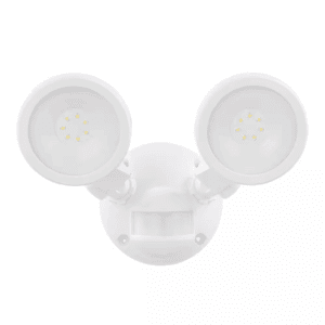 180° White Motion Sensing Security Light Wired Outdoor 2-Head LED Flood Light 1000 Lumens